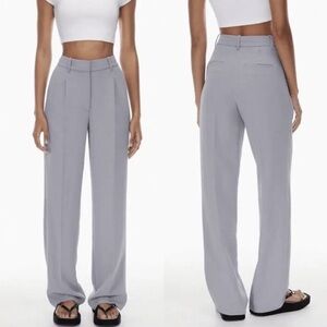 NWT Aritzia Wilfred Effortless Pant | Linen | High Rise Wide Leg | Grey | 0